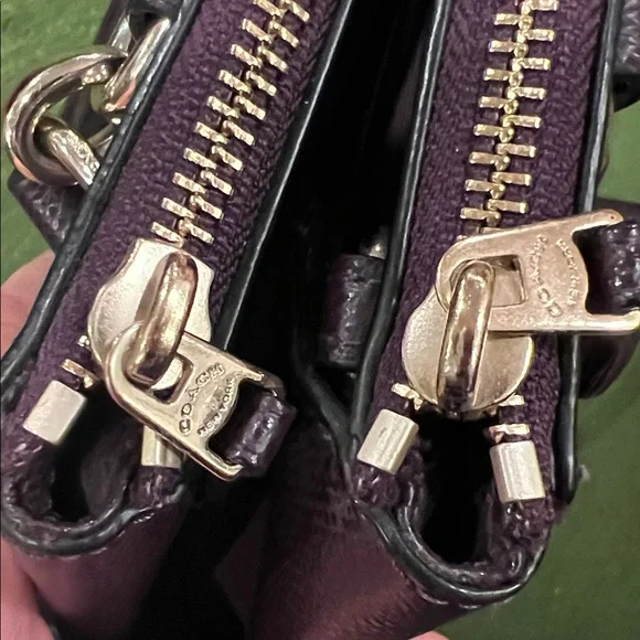 Coach Dark Purple Leather Shoulder Bag